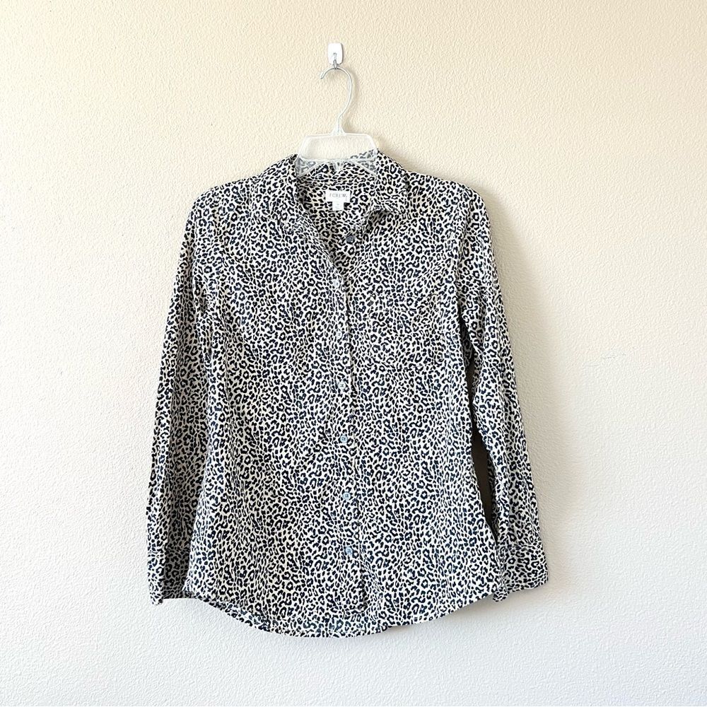 J. Crew Leopard Print Button Down Blouse